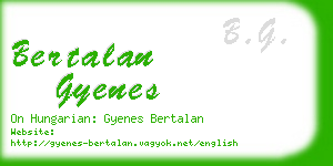 bertalan gyenes business card